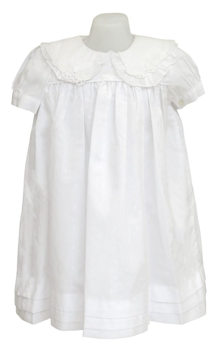 Vestido seda labrada con cuello Roujolie