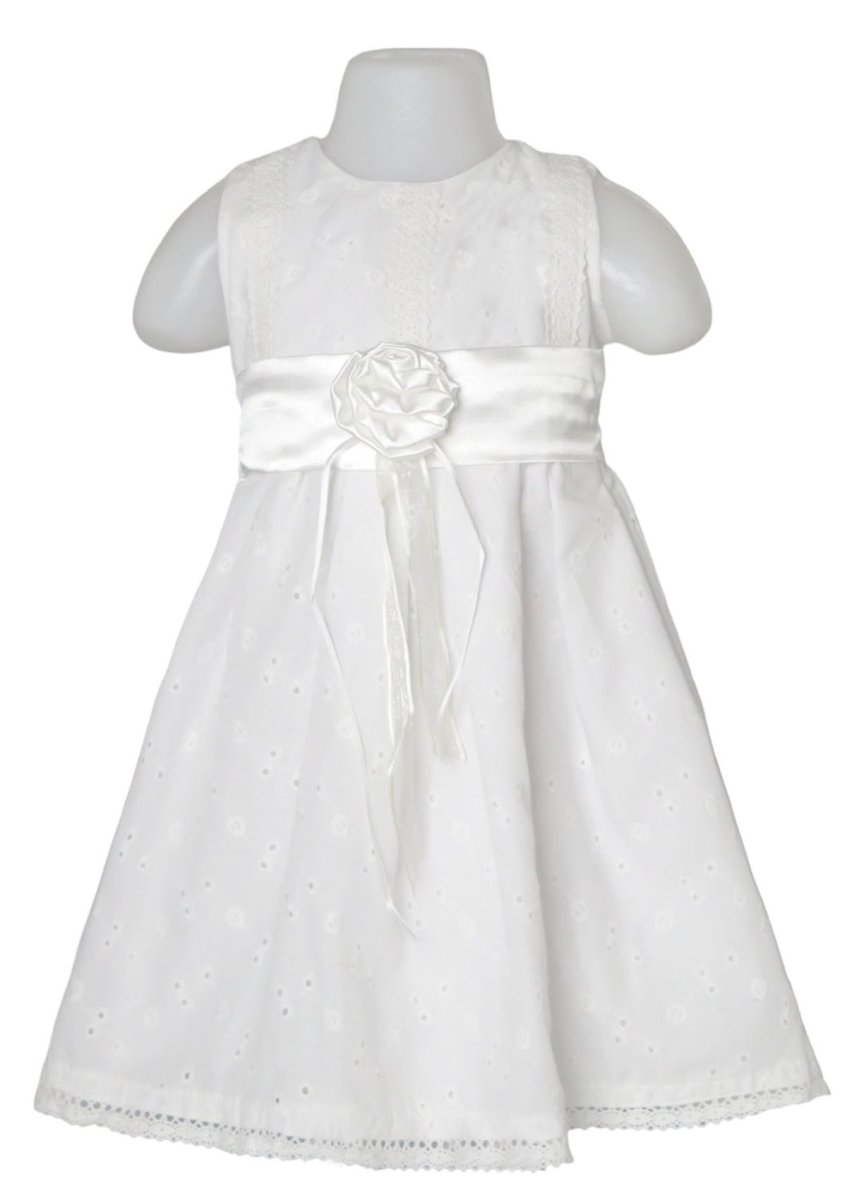 Vestido Broderie con cinta de razo flor