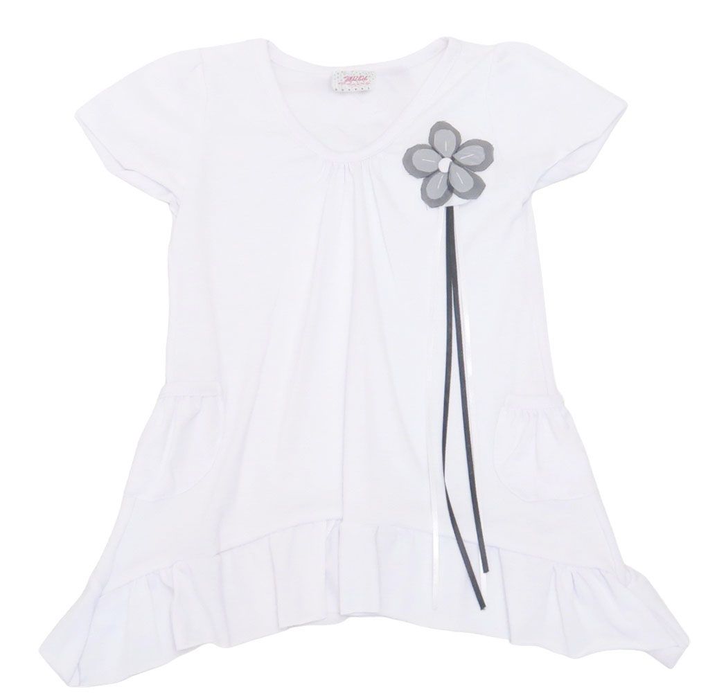 Vestido Modal Con Aplique De Flor Manga Corta