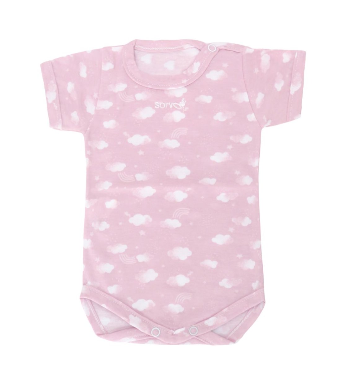 Body Manga Corta Estampado Nubes