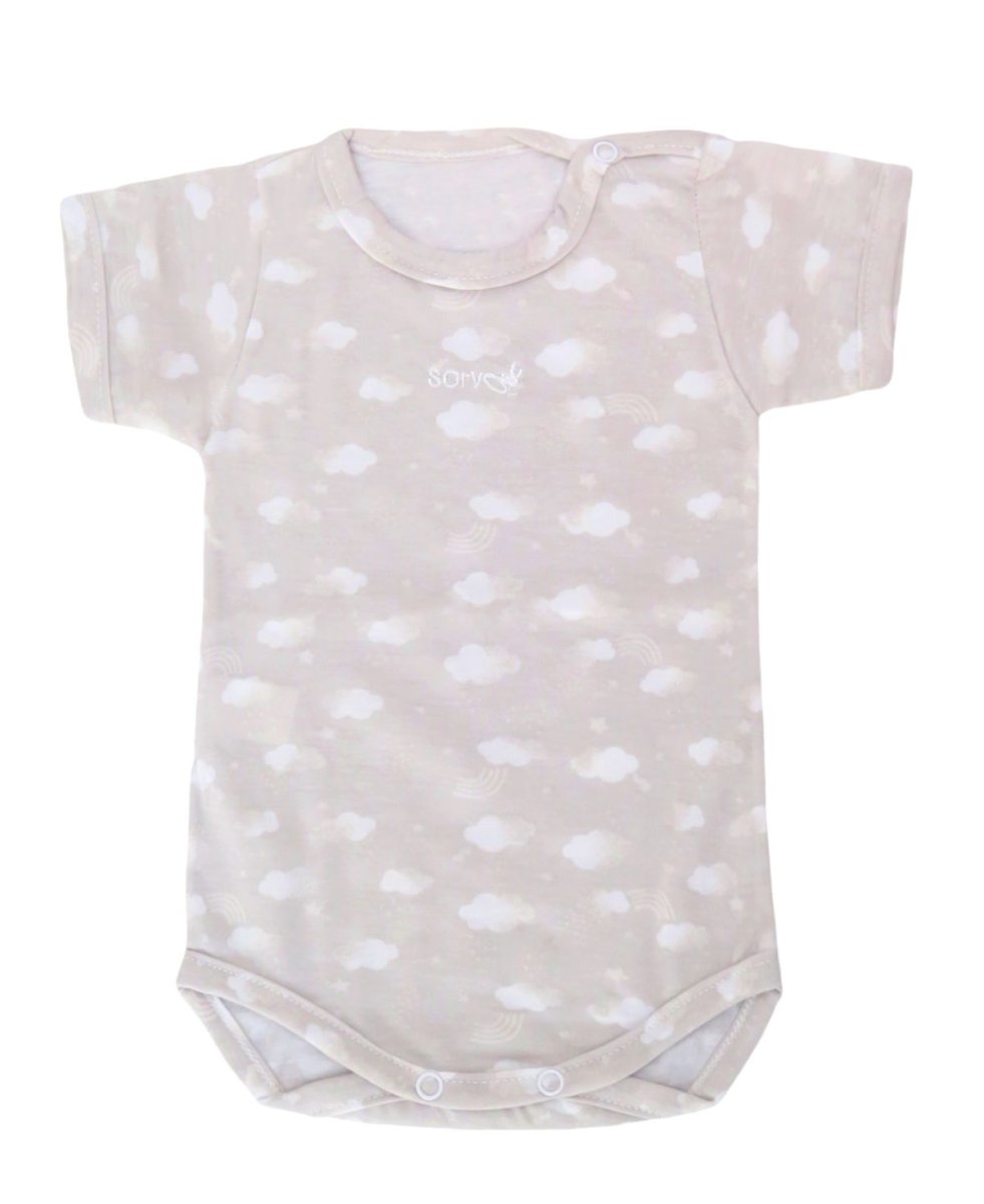 Body Manga Corta Estampado Nubes