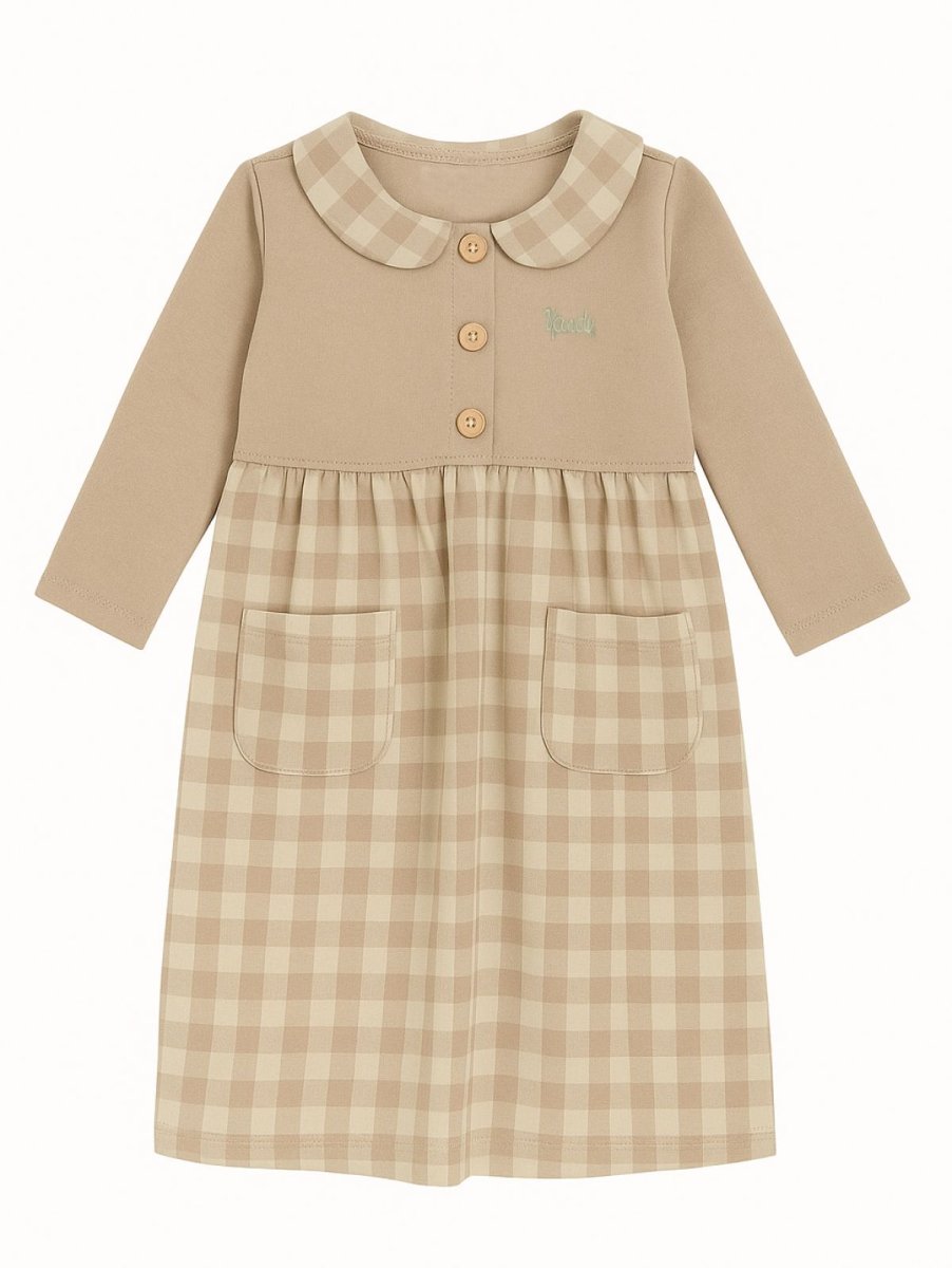 Vestido de Viyela combinado Manga Larga