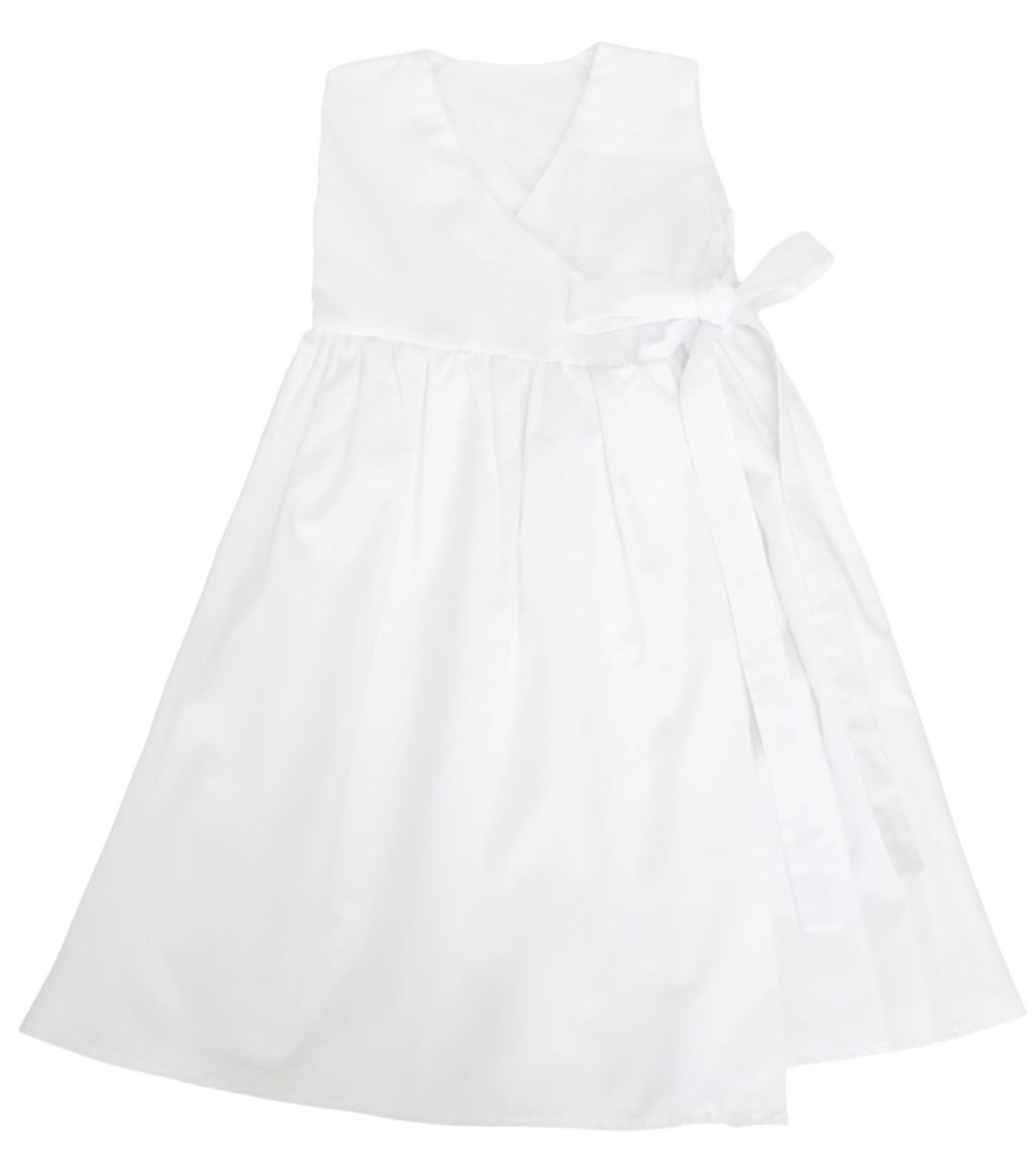 Vestido Fiesta liso con alforzas y lazo