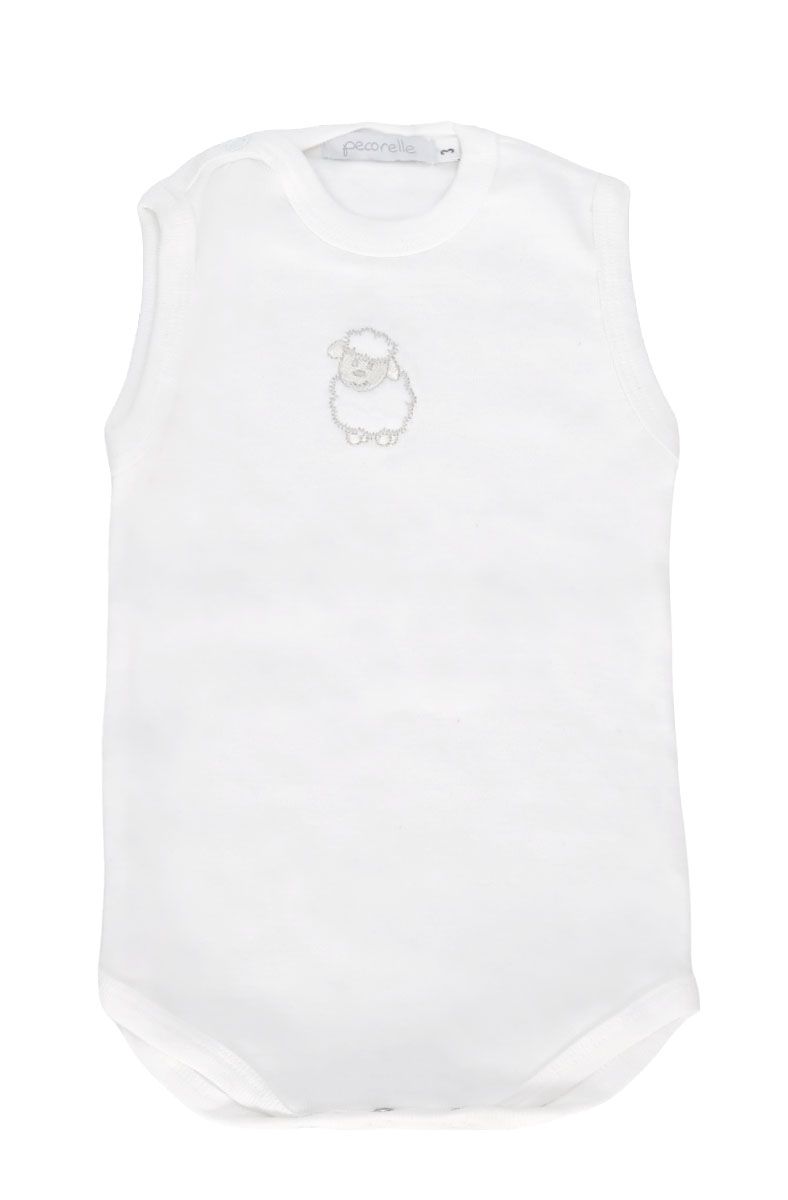 Body Manga Corta Aplique Bordado de Oveja