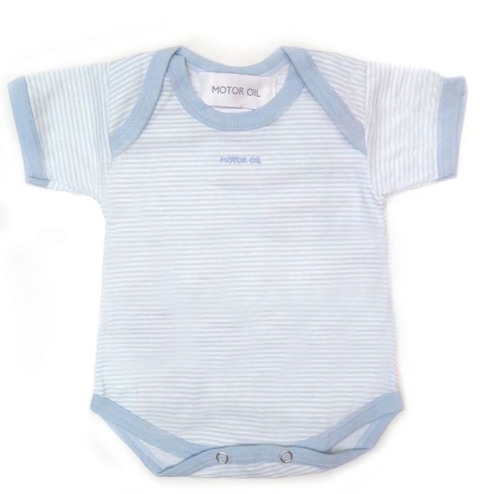 Body Manga Corta Cuello Americano Rayado