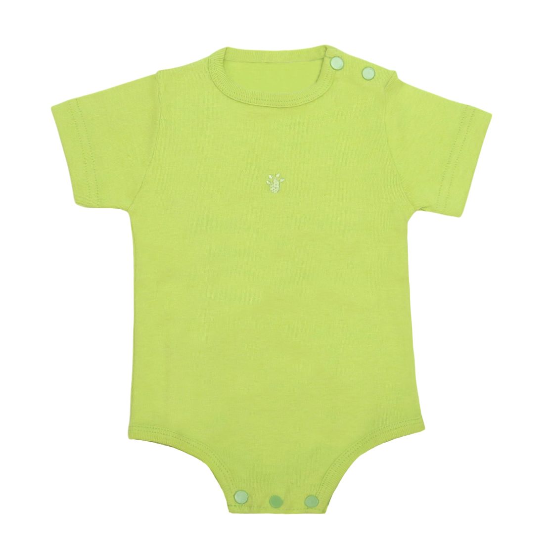 Body Manga Corta de Vestir Liso Con Patita Bordada