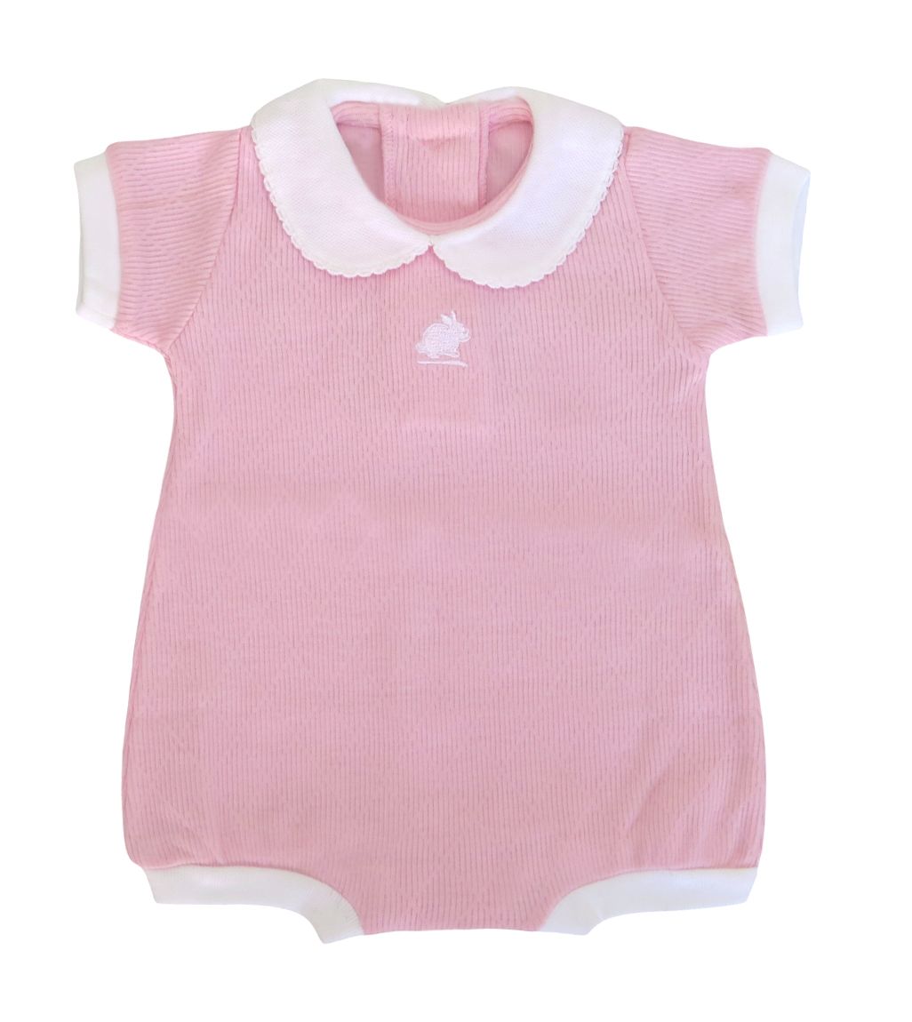 Body Manga Corta Tipo Chomba con Conejo Bordado