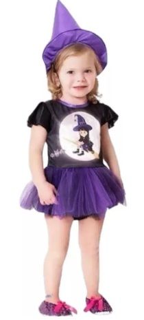 Disfraz Halloween Brujita Con Sombrero