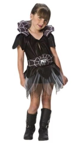 Disfraz Halloween Brujita con Arañitas y Sombrero