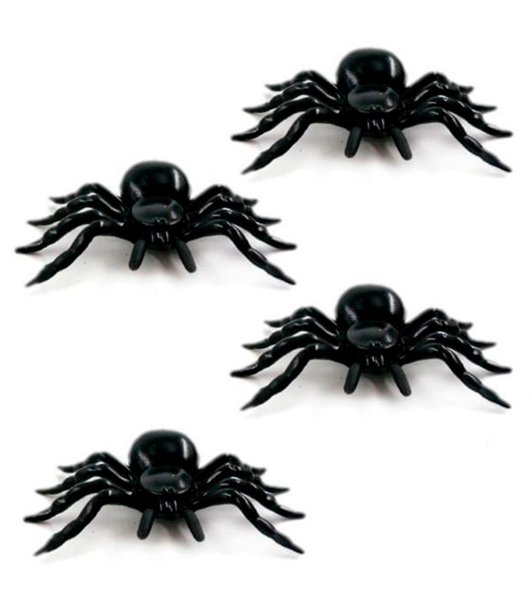 Arañas de Plastico Decoracion Halloween x 6