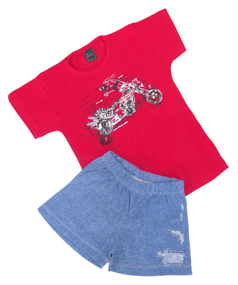 Pijama De Algodon Con Estampado Varon ( Remera-Short)