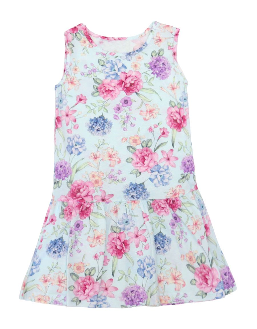 Vestido De Algodon Con Estampado De Flores