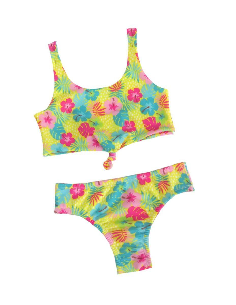 Malla 2 Piezas con Lycra estampado de flores