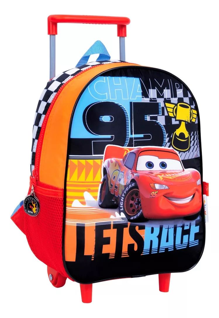 Mochila Con Carro Jardin Cars - Rayo Mcqueen - 12 Pulgadas