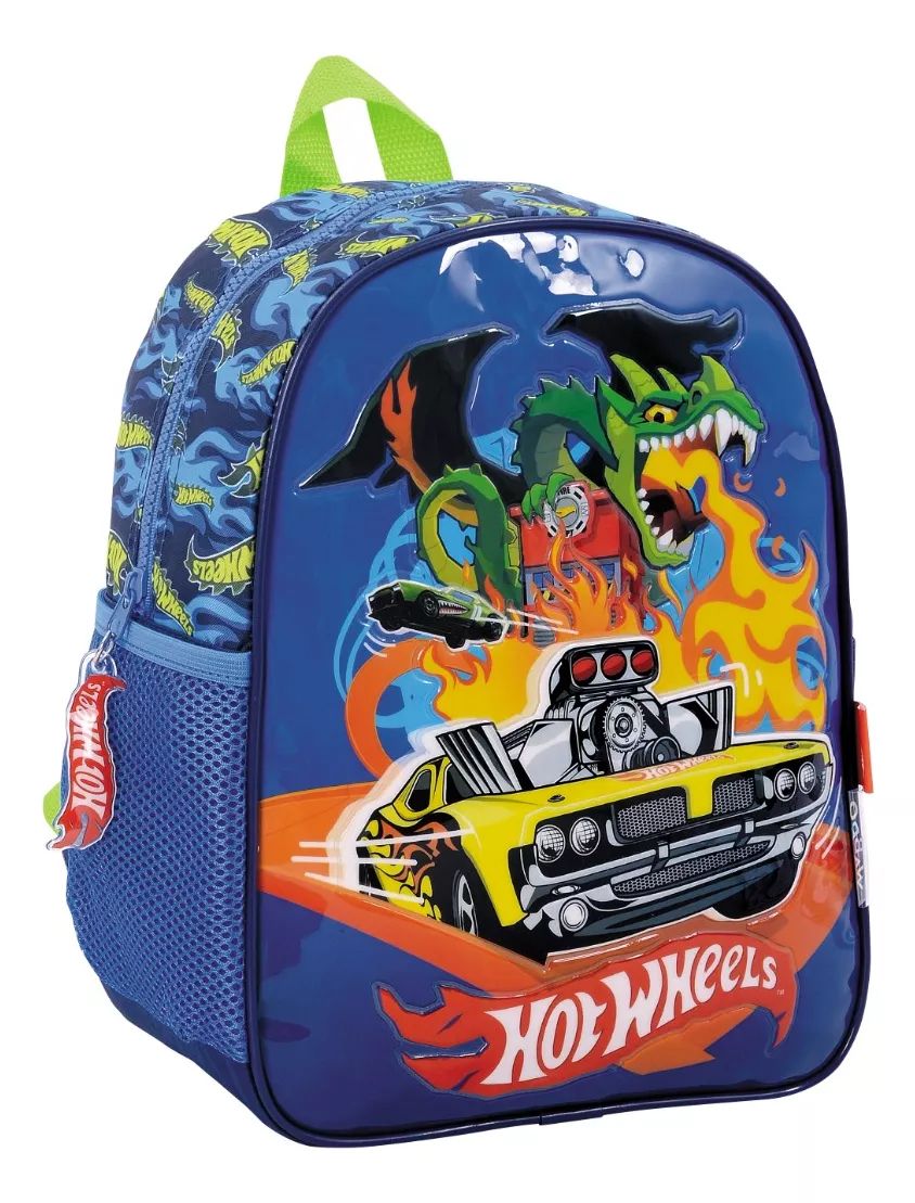 Mochila Espalda Jardin Hot Wheels - Autos - 30 Cm - 12 Pulgadas