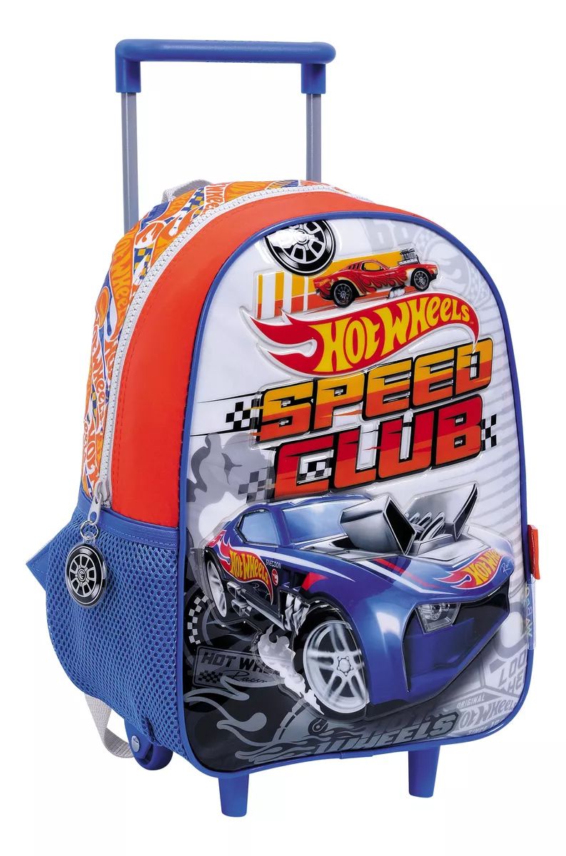 Mochila Con Carro Jardin Hot Wheels - Autos - 30 Cm - 12 Pulgadas