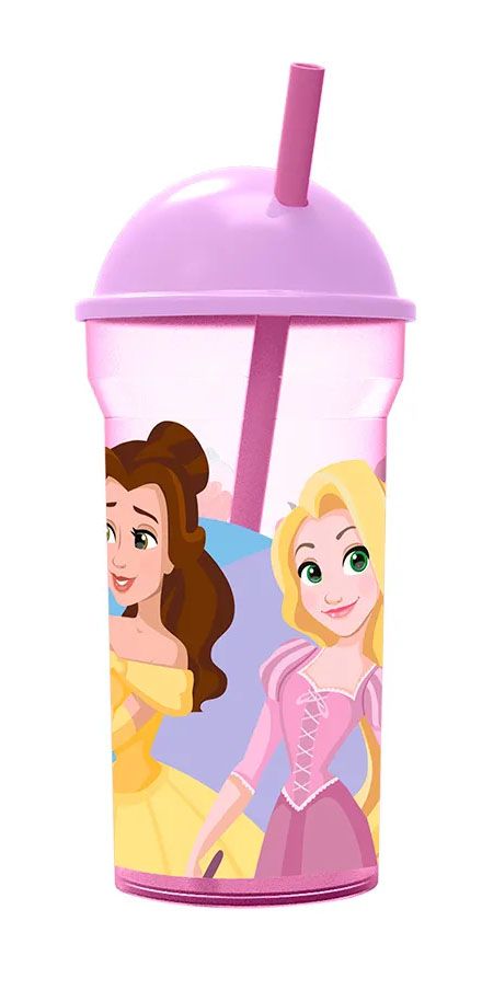 Vaso 460ml con Sorbete Transparente Tapa Alta Disney Princesas