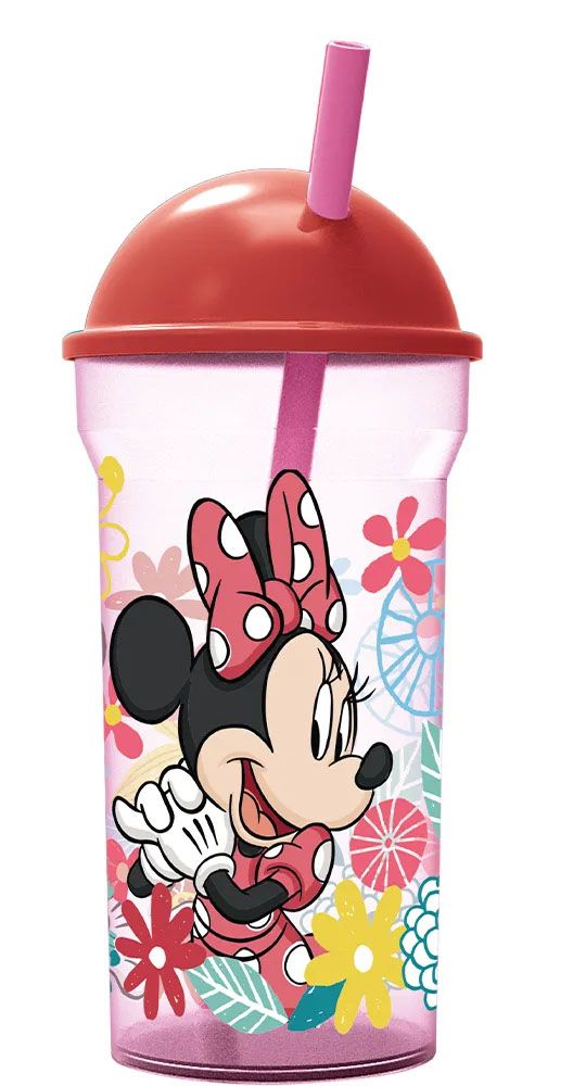 Vaso 460ml con Sorbete Transparente Tapa Alta Minnie Mouse