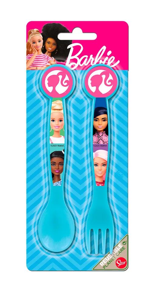 Set Cubiertos Tenedor y Cuchara Barbie