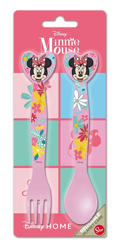 Set  Cubiertos Tenedor y Cuchara Minnie Mouse