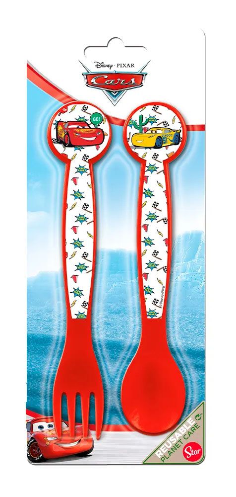Set  Cubiertos Tenedor y Cuchara Cars