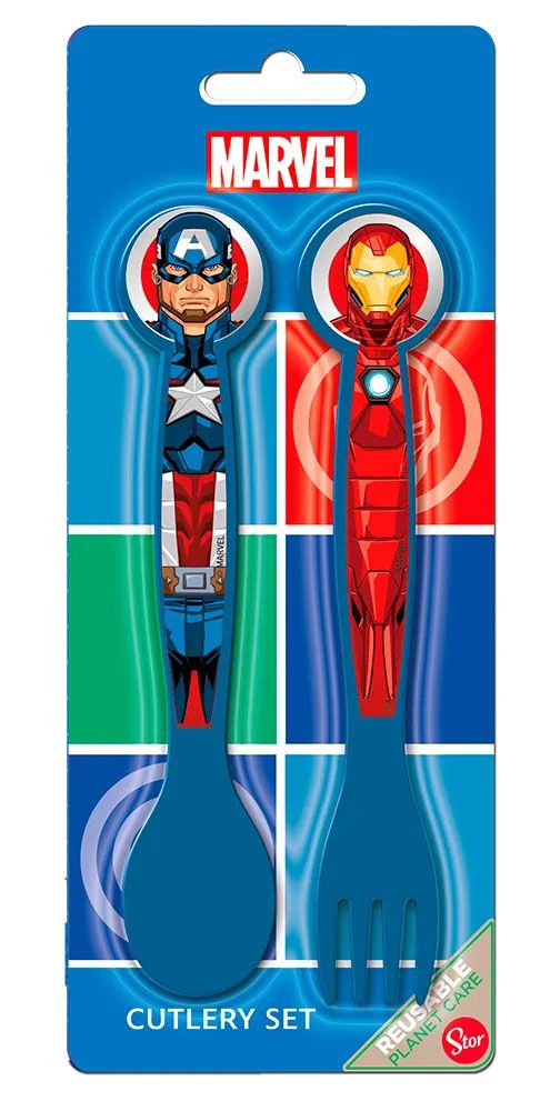Set  Cubiertos Tenedor y Cuchara Avengers