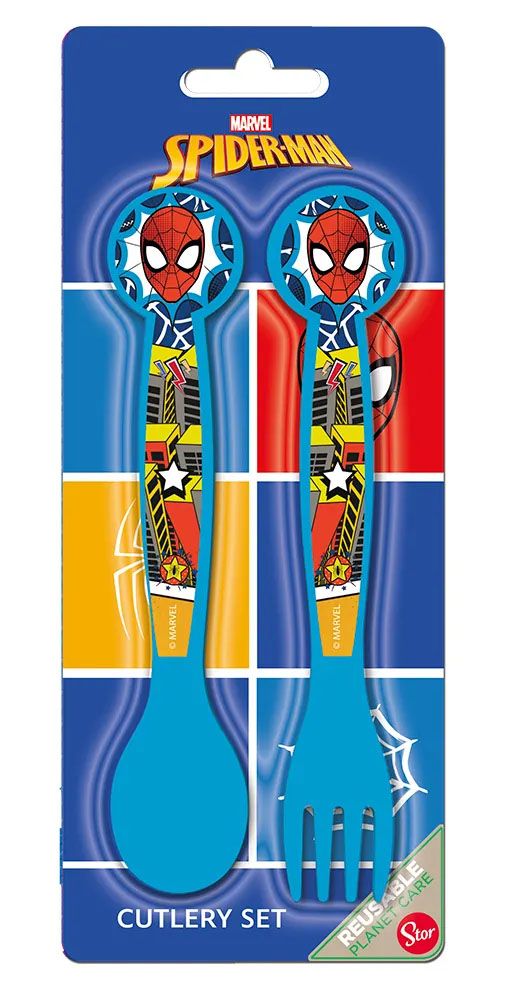 Set Cubiertos Tenedor y Cuchara Spiderman - Hombre Araña