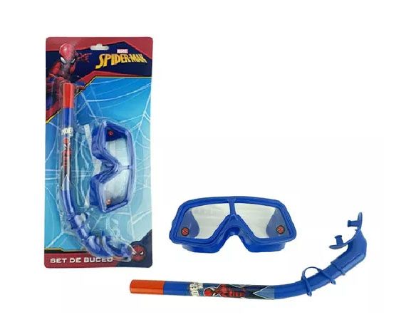 Set de Buceo Snorkel + Mascara de Buceo Infantil Spiderman - Hombre Araña - Antiparras