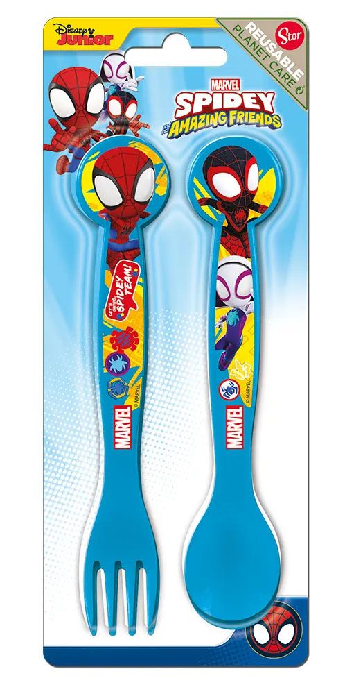 Set Cubiertos Tenedor y Cuchara Spidey y sus sorprendentes amigos