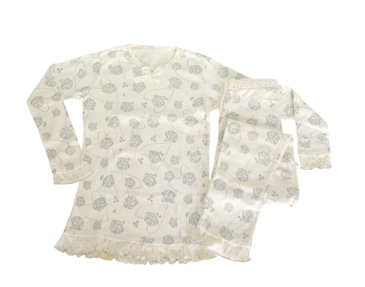 Pijama Nena Remera Manga Larga y Pantalon Estampado de Rosas