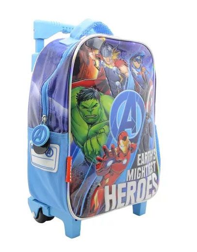 Mochila Con Carro Escolar 30cm  Avengers - Earth Mightiest Heroes