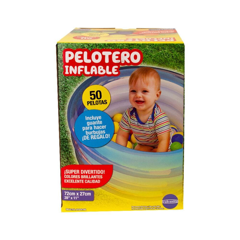 Pelotero Inflable 50 pelotas +18meses - Incluye guante para hacer burbujas