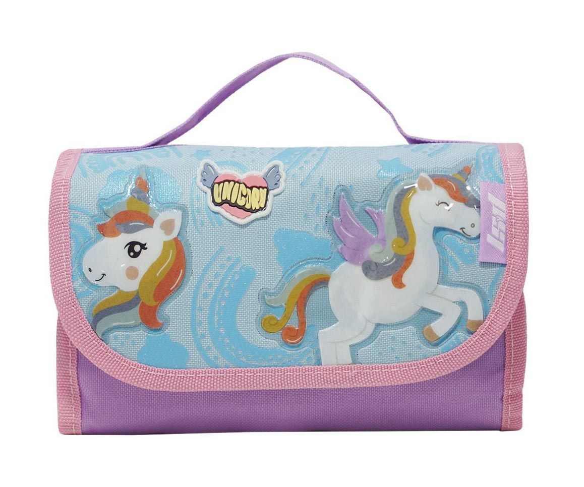 Cartuchera Colegial Unicornio con Compartimentos