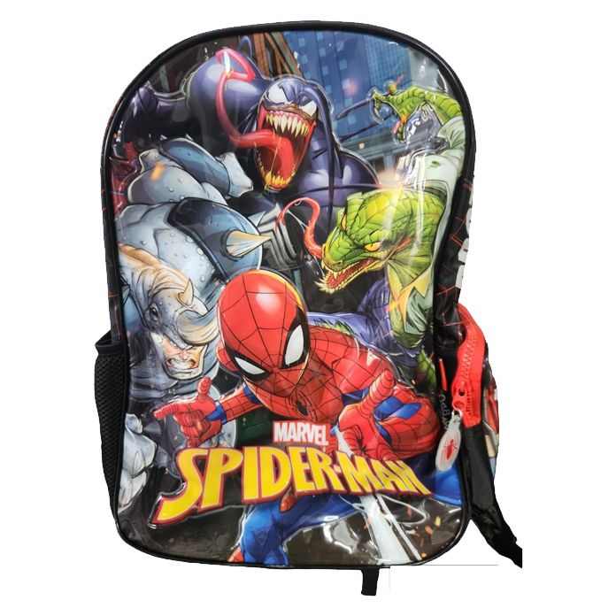 Mochila Con Carro Marvel Spiderman Villanos 16 Pulgadas
