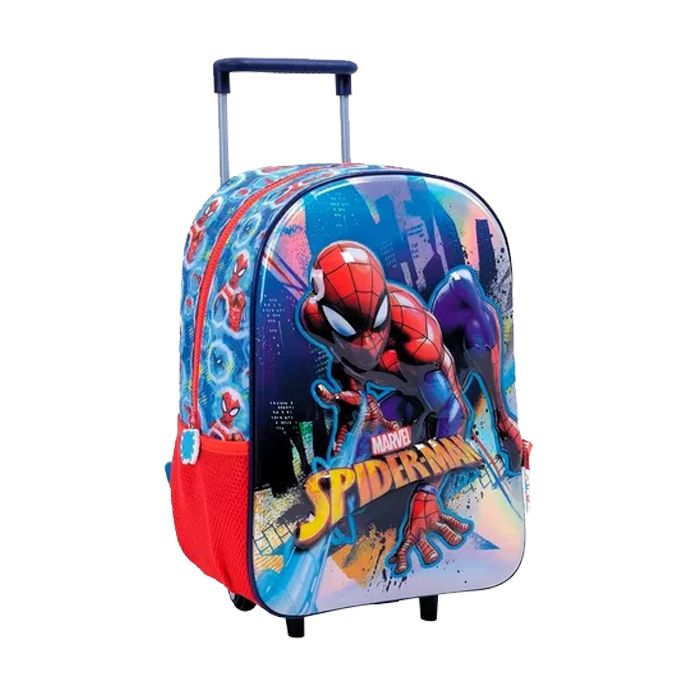 Mochila Con Carro Spiderman 14 Pulgadas