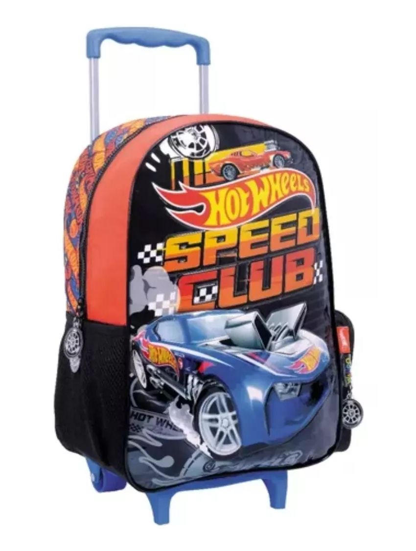 Mochila Con Carro Hot Wheels - Speed Club - 16 Pulgadas