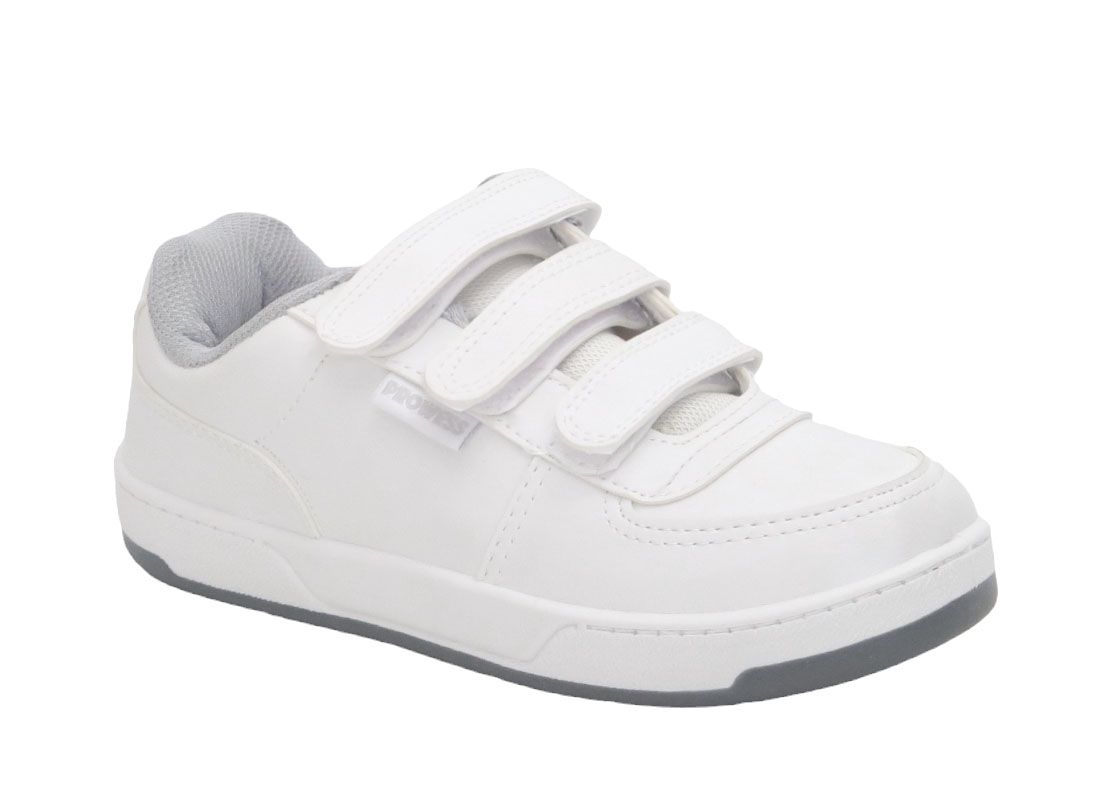 Zapatilla Cuerina Colegial Con Velcro