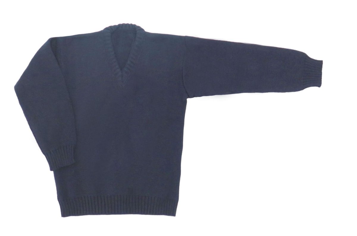 Pullover Sweater Colegial Escote V Grueso