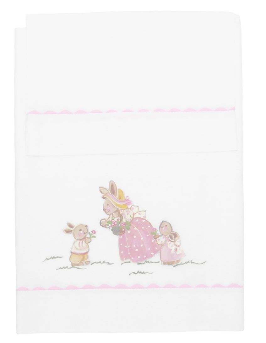 Sábana Catre Colecho Moisés Batista Pintado A Mano - 3 Piezas