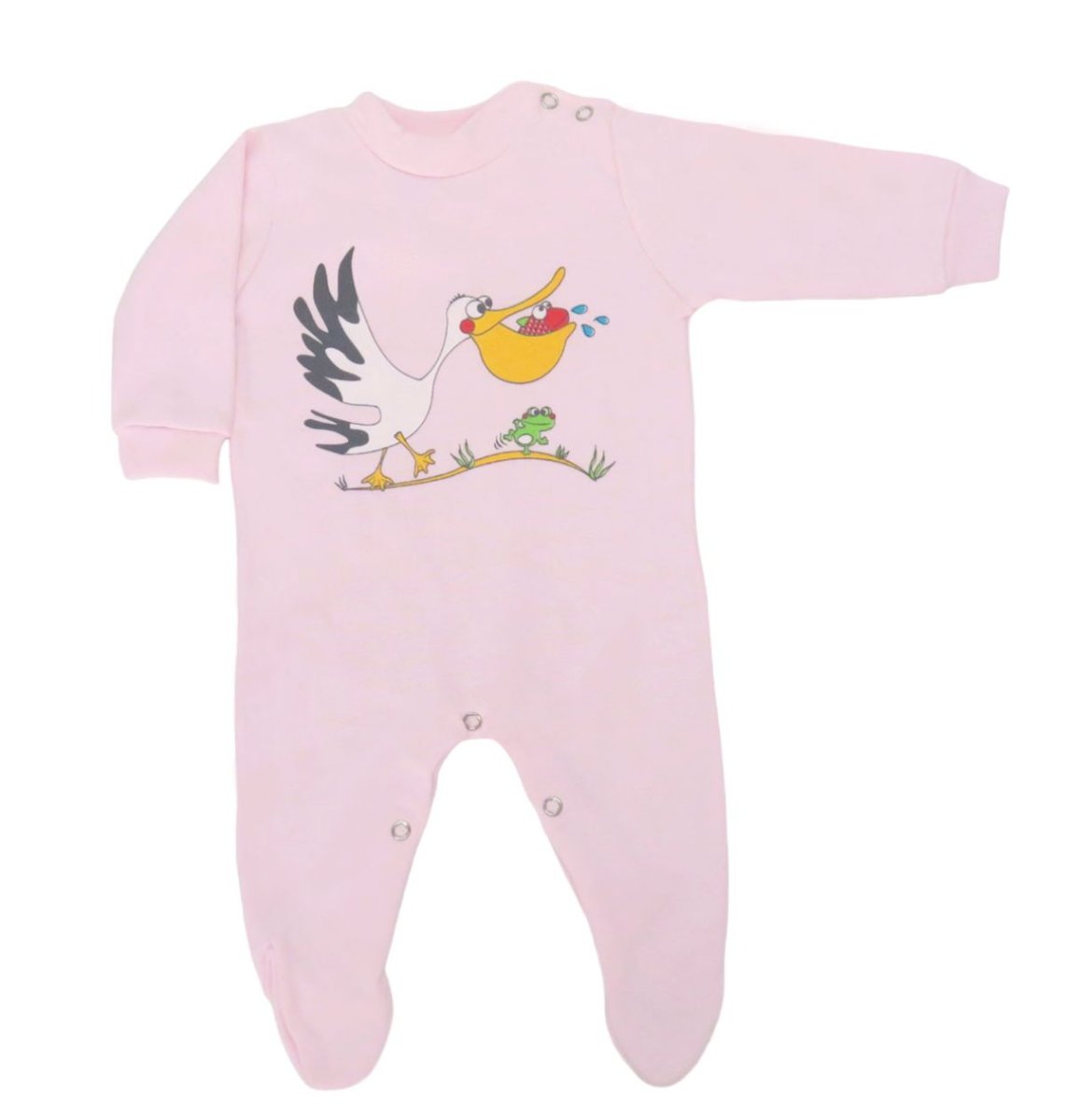 Enterito Bebe De Algodon Pata Larga Con Estampado  de Pelicano