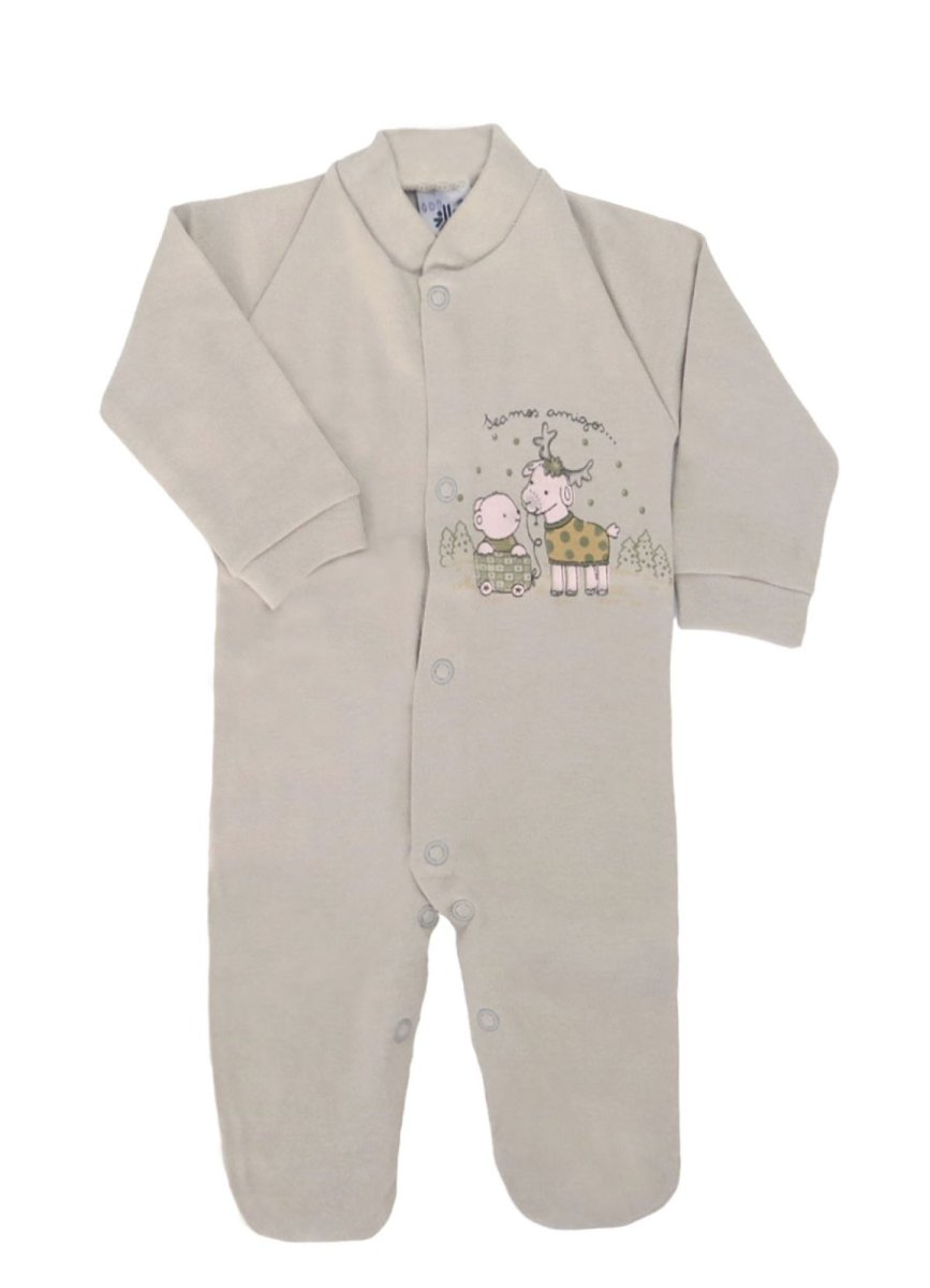 Enterito estampado manga larga con pie