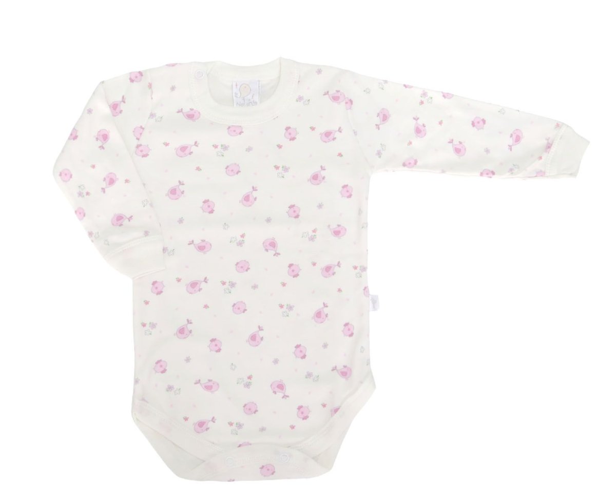 Body Manga Larga Estampado Pajaritos