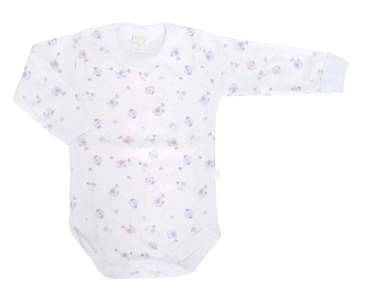 Body Manga Larga Estampado Pajaritos