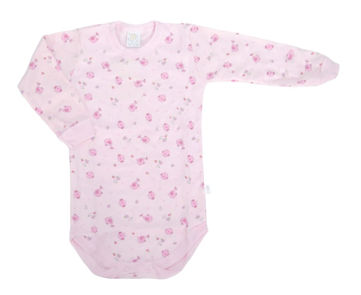 Body Manga Larga Estampado Pajaritos