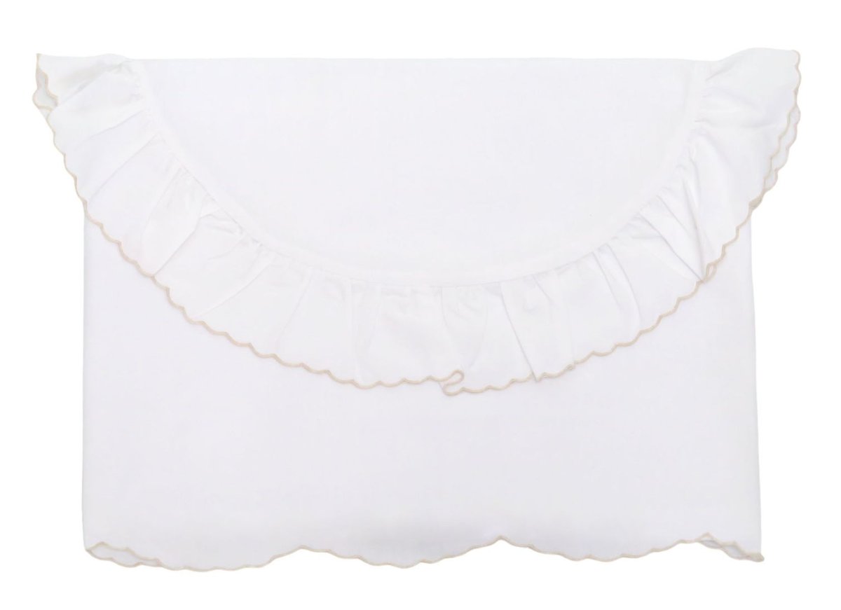 Sábana Batista Moisés Catre Colecho Bordado Festón con Ondas  - 3 Piezas