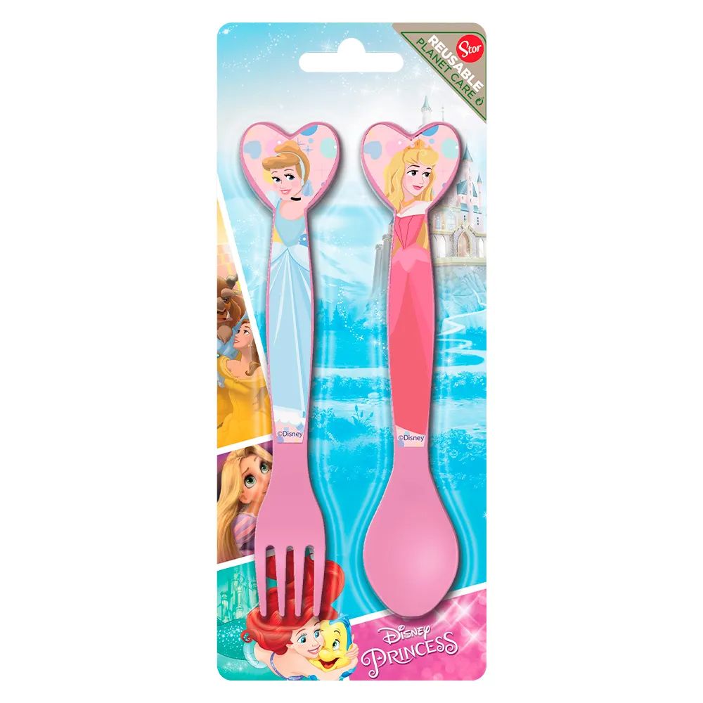 Set Cubiertos Tenedor y Cuchara Princesas