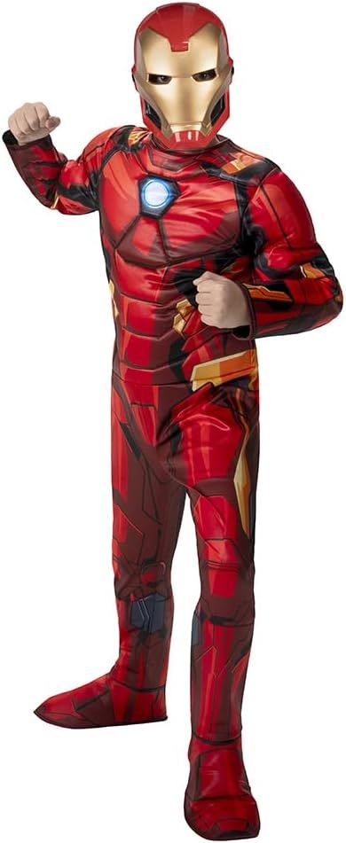 Disfraz Iron Man Premium - Mascara Rigida- Con Musculo - Deluxe