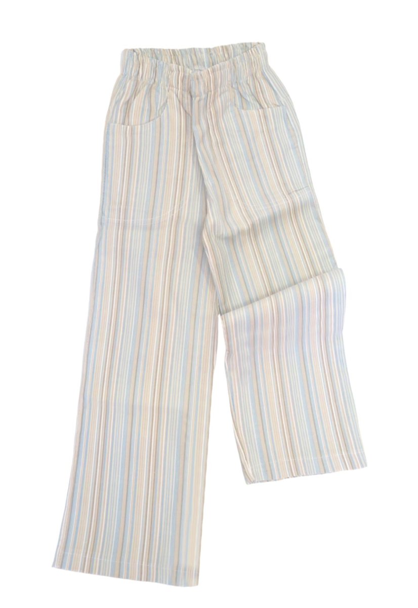 Pantalon Corderoy Rayado Con Cintura Elastizada