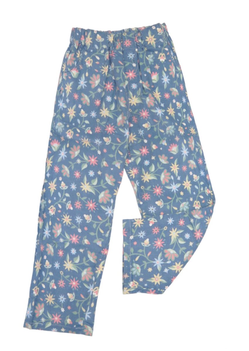 Pantalon de Corderoy con Elastico estampado floreado