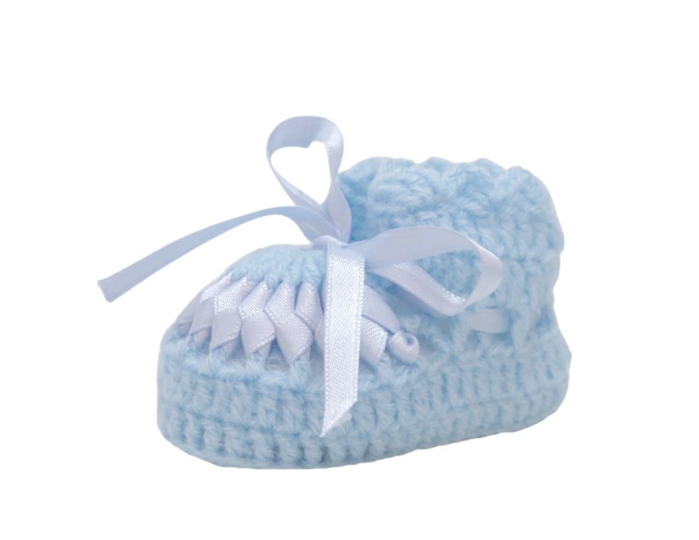 Escarpines Tejido a Mano con Cinta Entrelazada